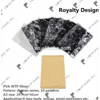 Royalty design pva aqua print film from china No. LYH-FSD04 A3 package 10 patterns